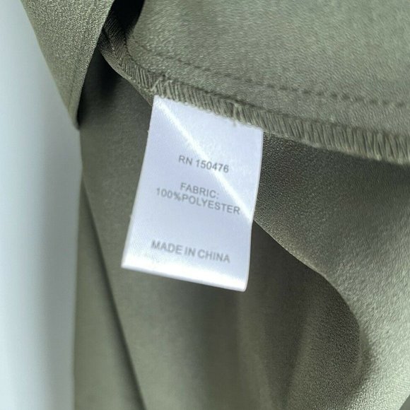 Crosby by Mollie Burch Green High Low Hem Short Sleeve Blouse Pleated Ba… - Picture 5 of 6
